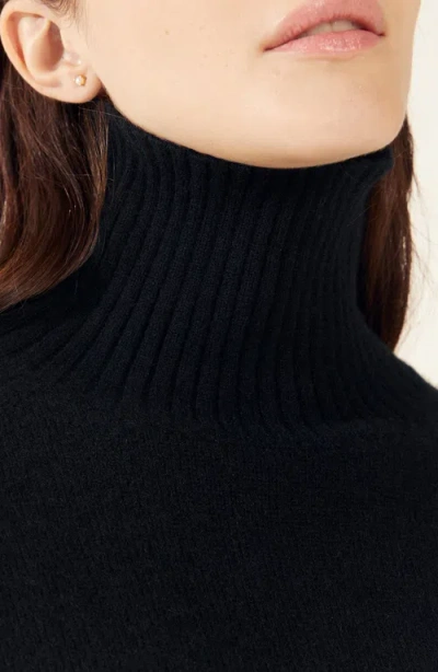 Italic Emma Cashmere Relaxed Turtleneck Sweater In Black