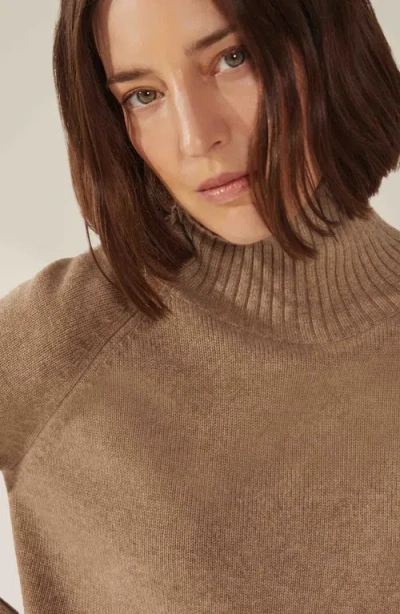 Italic Emma Cashmere Relaxed Turtleneck Sweater In Neutral
