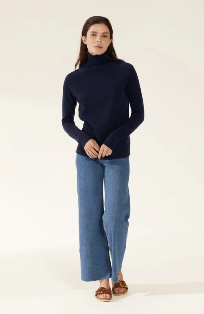 Italic Emma Cashmere Relaxed Turtleneck Sweater In Black