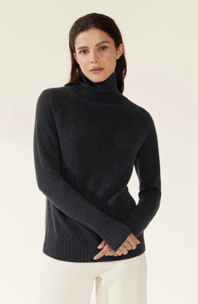 Italic Emma Cashmere Relaxed Turtleneck Sweater In Black