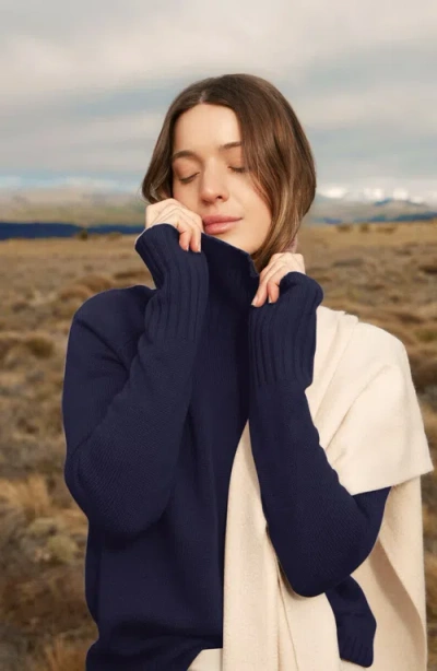Italic Emma Cashmere Relaxed Turtleneck Sweater In Black