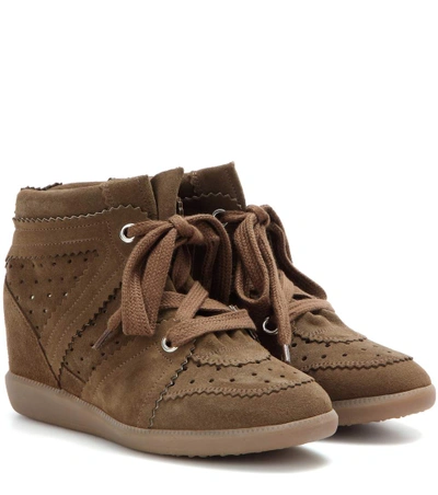 Isabel Marant Bobby Suede Wedge Sneakers In Multi-colored | ModeSens