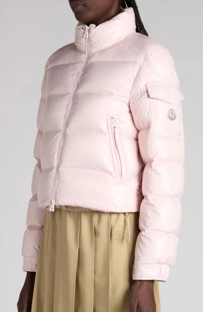 Moncler Thoiry Sparkly Down Puffer Jacket In Pink