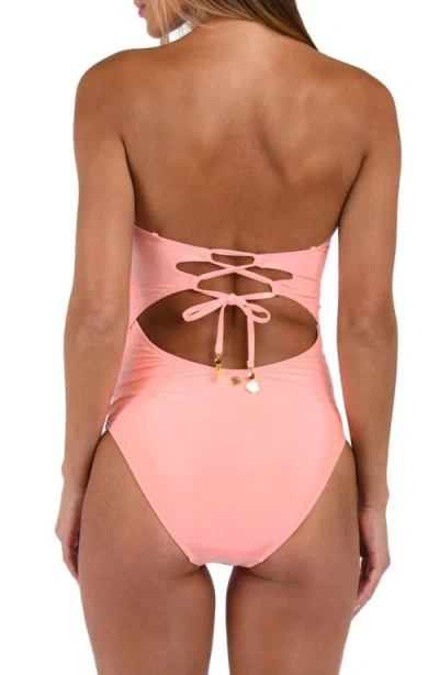 Sunshine 79 Solid Mesh Bandeau One-piece Swimsuit