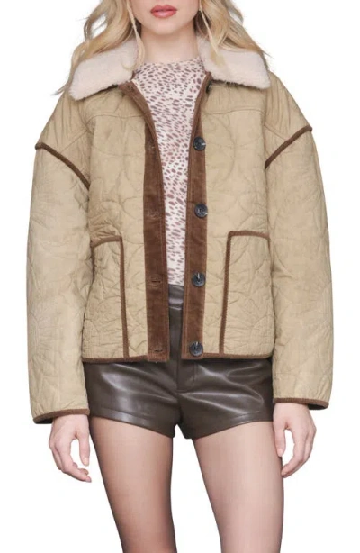 Avec Les Filles Floral Quilted Oversize Jacket
