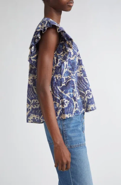 Ulla Johnson Sienna Flutter-sleeve Blouse In Brown