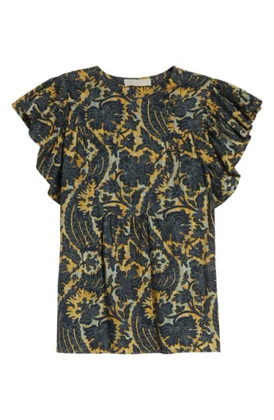 Ulla Johnson Sienna Flutter Sleeve Top Luna In Blue