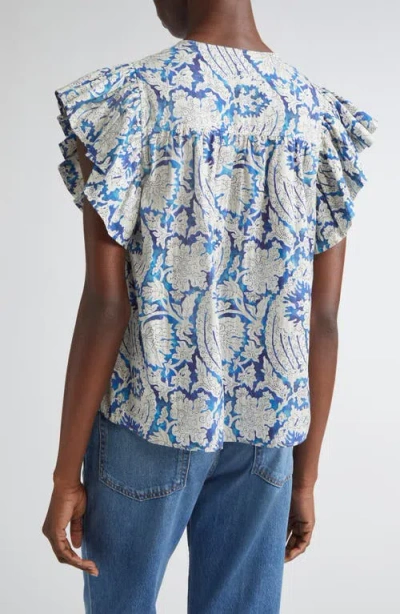 Ulla Johnson Sienna Flutter-sleeve Blouse In White
