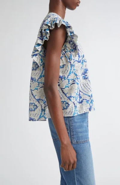 Ulla Johnson Sienna Flutter-sleeve Blouse In White