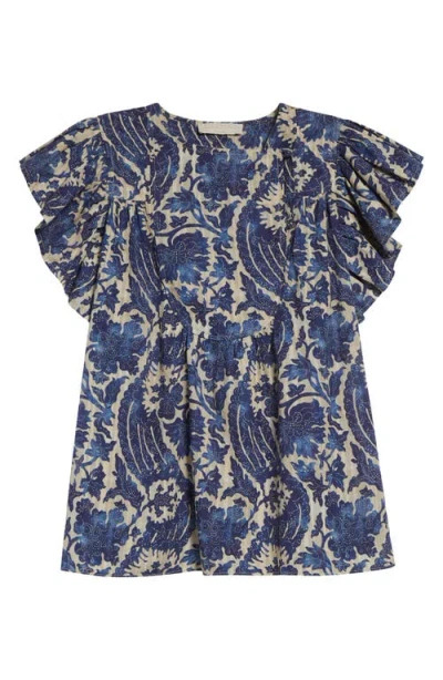 Ulla Johnson Sienna Flutter-sleeve Blouse In Brown