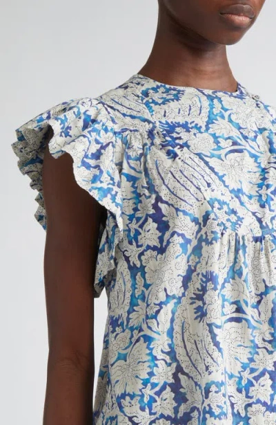 Ulla Johnson Sienna Flutter-sleeve Blouse In White