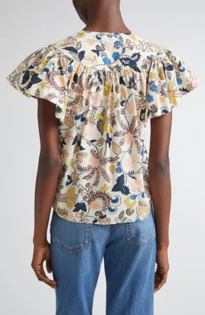 Ulla Johnson Perline Flutter Sleeve Top In White