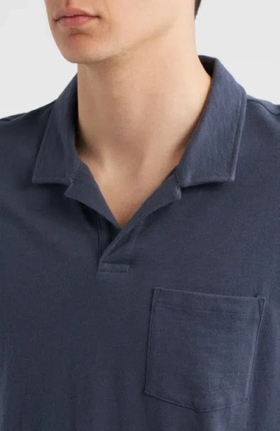 Treasure & Bond Lived In Johnny Collar Slub Cotton Pocket Polo In Multi