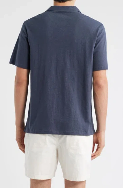 Treasure & Bond Lived In Johnny Collar Slub Cotton Pocket Polo In Multi