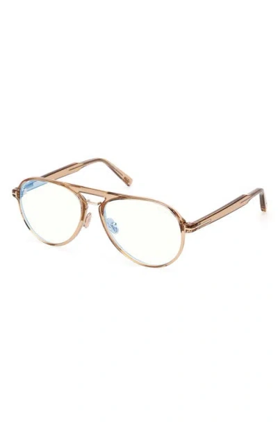 Tom Ford 57mm Pilot Blue Light Blocking Optical Glasses