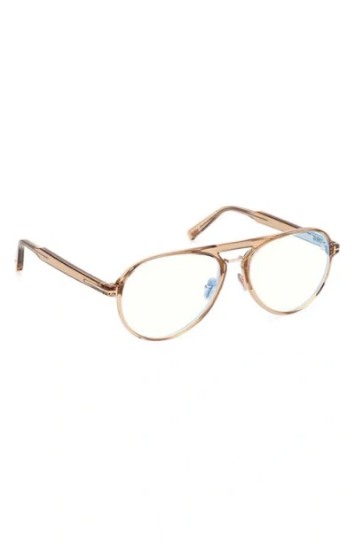 Tom Ford 57mm Pilot Blue Light Blocking Optical Glasses