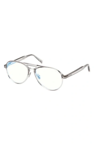 Tom Ford 57mm Pilot Blue Light Blocking Optical Glasses