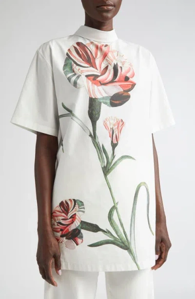 Giambattista Valli Oversize Rose Cotton High-low Top