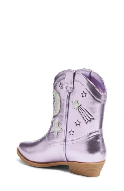 Tucker + Tate Cosmo Fringe Metallic Western Boot In Purple