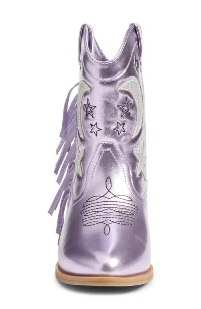 Tucker + Tate Cosmo Fringe Metallic Western Boot In Purple