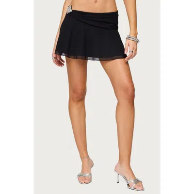 Edikted Jettie Asymmetric Chiffon Mini Skirt