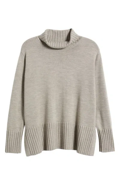 Eileen Fisher Turtleneck Merino Wool Sweater In Gray