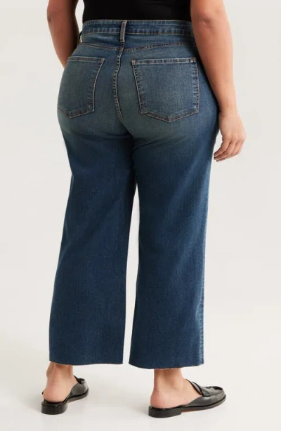 Kut From The Kloth Raw Hem High Waist Ankle Culotte Jeans In Blue
