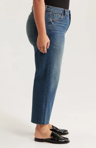 Kut From The Kloth Raw Hem High Waist Ankle Culotte Jeans In Blue