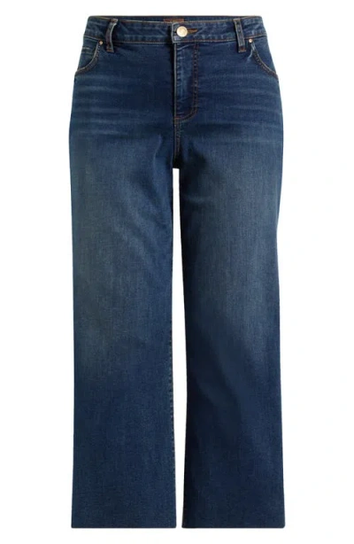 Kut From The Kloth Raw Hem High Waist Ankle Culotte Jeans In Blue