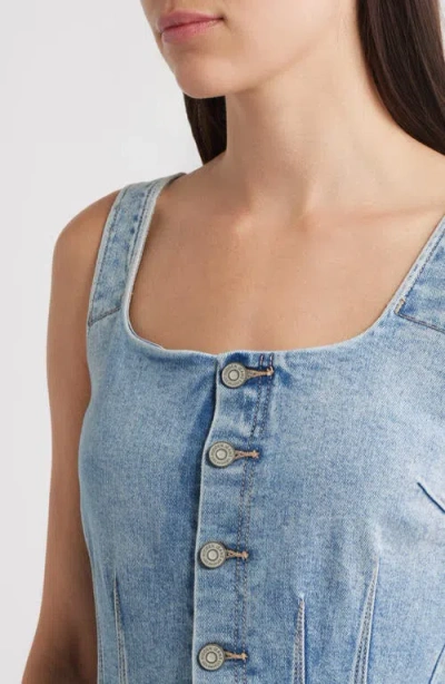 Hidden Jeans Sleeveless Denim Minidress
