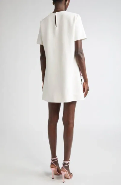 Oscar De La Renta Rose Embroidered Wool Blend Minidress