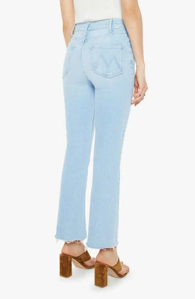 Mother The Hustler Frayed Ankle Jeans In Blue