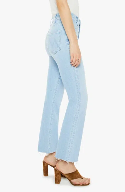 Mother The Hustler Frayed Ankle Jeans In Blue