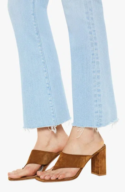 Mother The Hustler Frayed Ankle Jeans In Blue