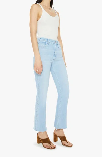 Mother The Hustler Frayed Ankle Jeans In Blue