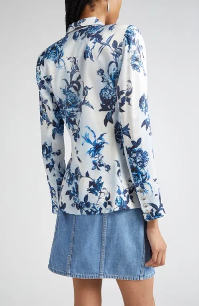 L Agence Painterly Floral Colin Double-breasted Blazer