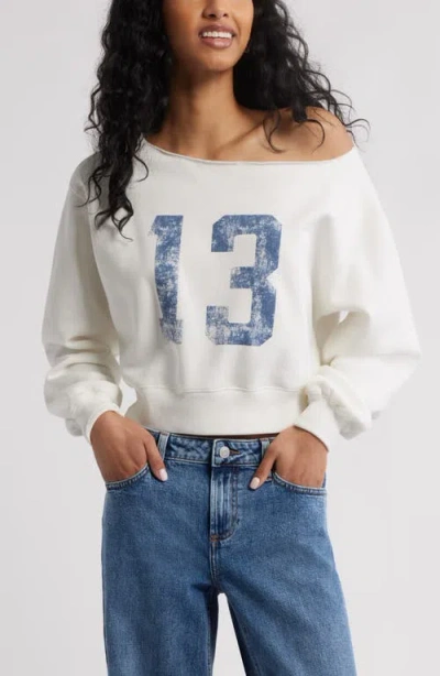 Bp. Off The Shoulder Crop Graphic Sweatshirt