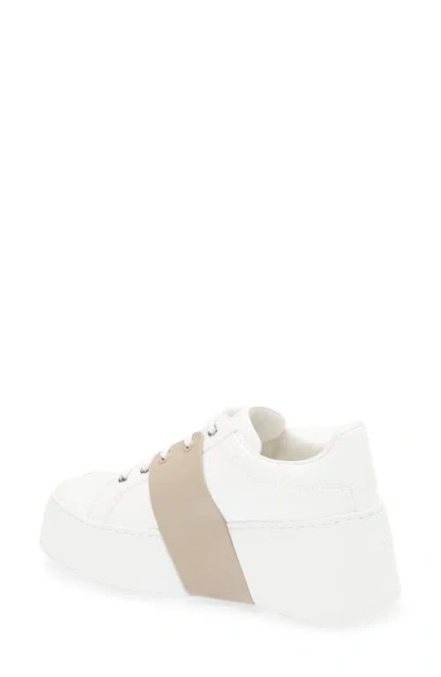Roger Vivier Viv Skate Crystal Embellished Platform Sneaker In White