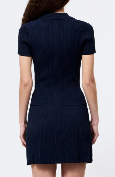 French Connection Crinkle Knit Slim Polo
