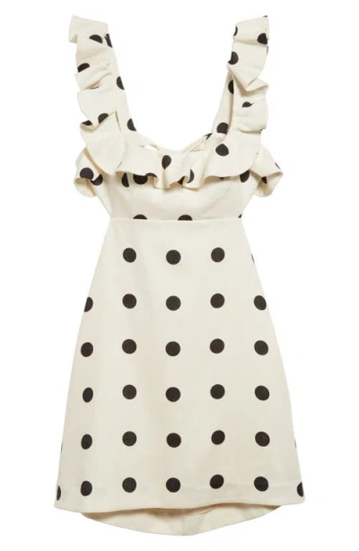 Zimmermann Print Ruffle Cutout Linen Minidress