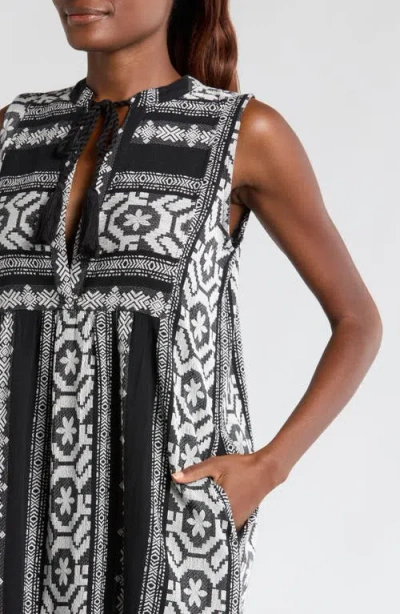 Elan Sleeveless Cotton Cover-up Midi Dress In Multi