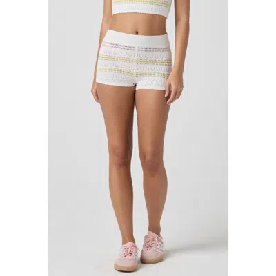 Florence By Mills Stripe Pointelle Pull-on Shorts