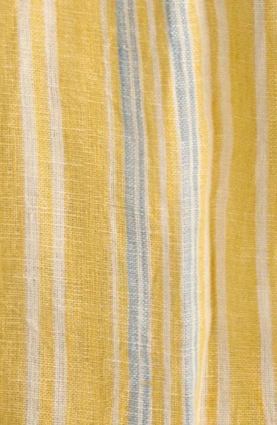 Vitamin A ® Getaway Stripe Linen Cover-up Shorts In Yellow