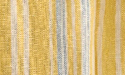 Vitamin A ® Getaway Stripe Linen Cover-up Shorts In Yellow