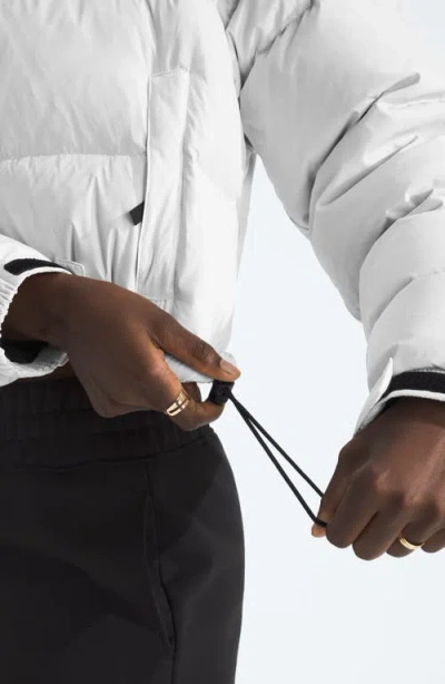 The North Face Nuptse Water Repellent 700 Fill Power Down Short Puffer Jacket In White