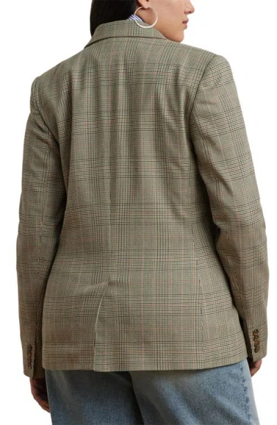 Ralph Lauren Lauren  Glen Plaid Cotton Blend Twill Blazer