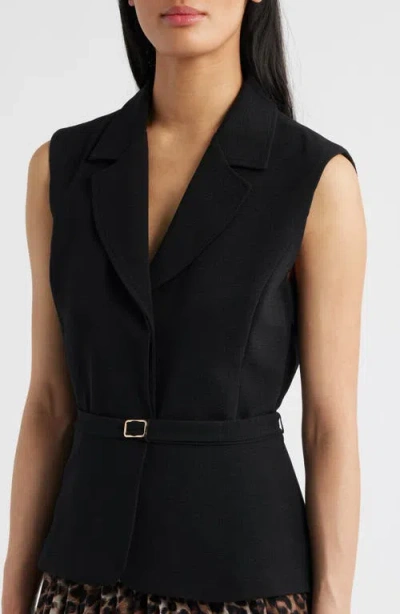 Julia Jordan Faux Two-piece Sleeveless Belted Maxi Dress In Blue