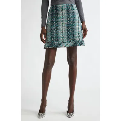 St John St. John Collection Foiled Eyelash Tweed Miniskirt