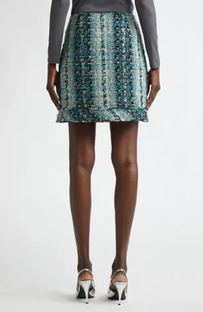 St John St. John Collection Foiled Eyelash Tweed Miniskirt