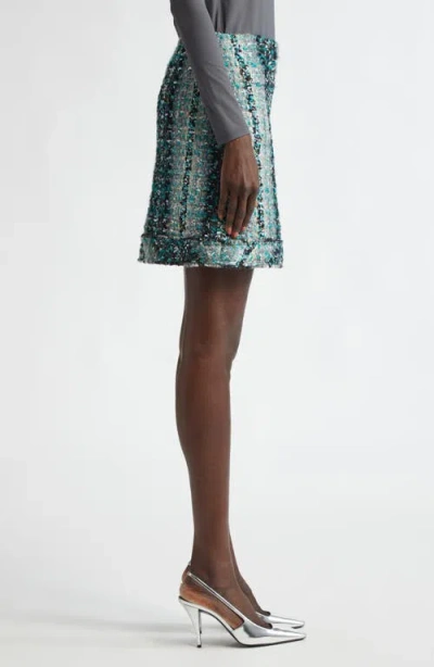 St John St. John Collection Foiled Eyelash Tweed Miniskirt